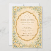 Vintage Coastal Daisy Bridal Shower 招待状 (正面)