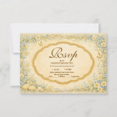 Vintage Coastal Daisy Quinceañera 出欠カード (正面)