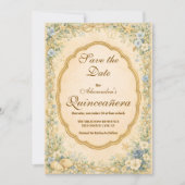 Vintage Coastal Garden Quinceañera セーブザデート (正面)