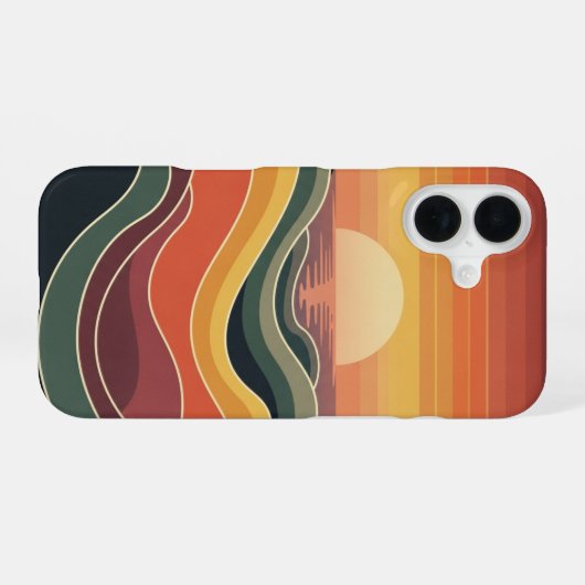 Vintage Coastal Sunset iPhone 16ケース (裏面横)