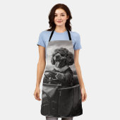 Vintage Cockapoo Driving Apron- Retro kitchen Gift エプロン (着用した状態)