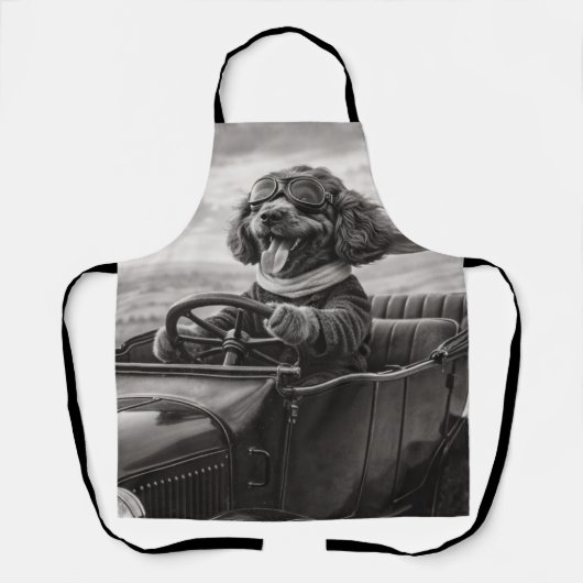 Vintage Cockapoo Driving Apron- Retro kitchen Gift エプロン (正面)