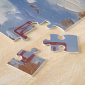 Vintage Cocker Spaniel and Cardinals Christmas ジグソーパズル (側面)