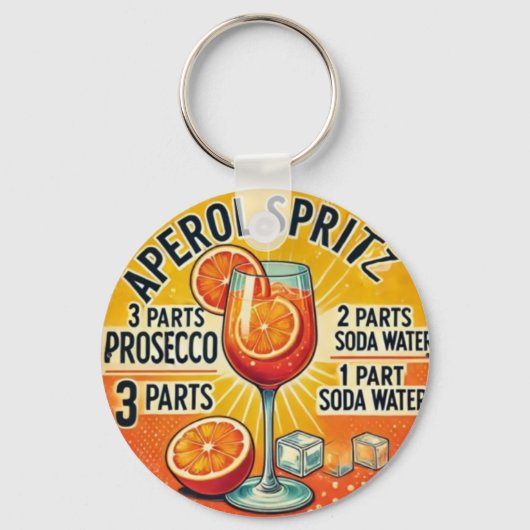 Vintage cocktail Aperol Spritz  キーホルダー (正面)