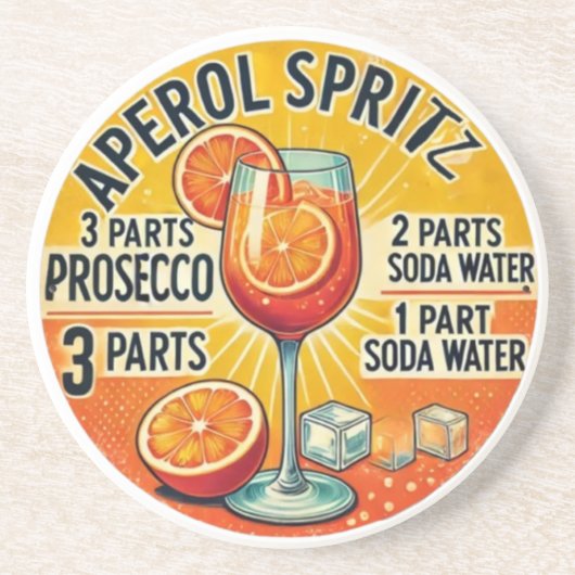 Vintage cocktail Aperol Spritz  コースター (正面)