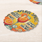 Vintage cocktail Aperol Spritz  ペーパーコースター (アングル)