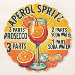 Vintage cocktail Aperol Spritz  ペーパーコースター
