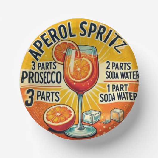 Vintage cocktail Aperol Spritz ペーパーボウル (正面)