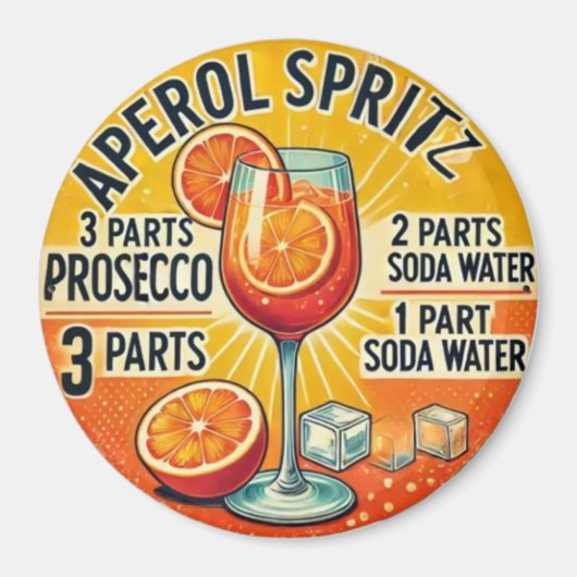 Vintage cocktail Aperol Spritz マグネット (正面)