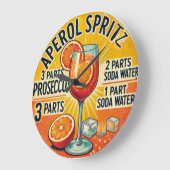 Vintage cocktail Aperol Spritz  ラージ壁時計 (傾斜)