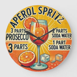 Vintage cocktail Aperol Spritz  ラージ壁時計