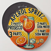 Vintage cocktail Aperol Spritz  缶バッジ (正面&裏面)