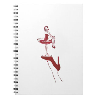 Vintage Cocktail Glass Pinup Notebook ノートブック