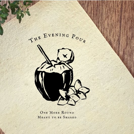 Vintage Cocktail Illustration Rubber Stamp ラバースタンプ