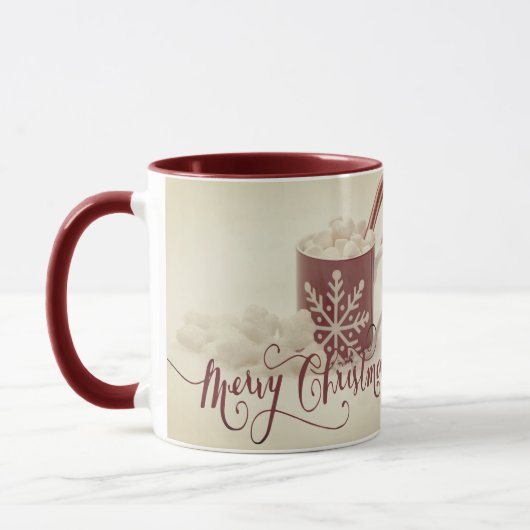 Vintage Cocoa Merry Christmas  マグカップ (左)