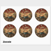 Vintage Coffee ラウンドシール (シート)