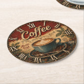 Vintage Coffee ラウンドペーパーコースター (アングル)