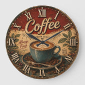 Vintage Coffee ラージ壁時計 (正面)