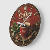 Vintage Coffee ラージ壁時計 (傾斜)