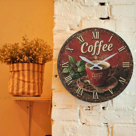 Vintage Coffee ラージ壁時計