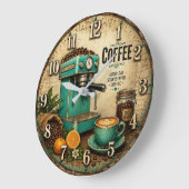 Vintage Coffee ラージ壁時計 (傾斜)