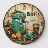 Vintage Coffee ラージ壁時計 (正面)