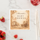 Vintage Coffee Baby Shower スタンダードカクテルナプキン (インサイチュ)