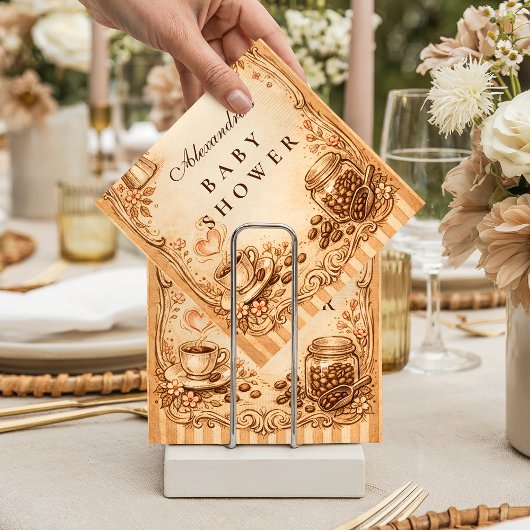 Vintage Coffee Baby Shower スタンダードカクテルナプキン