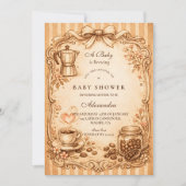 Vintage Coffee Baby Shower 招待状 (正面)