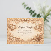 Vintage Coffee Baby Shower Diapper Raffle エンクロージャーカード (スタンド正面)