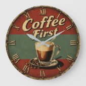 Vintage Coffee Bar ラージ壁時計 (正面)