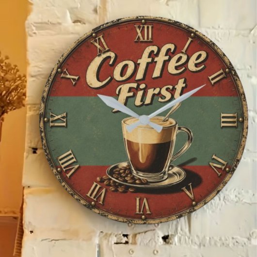 Vintage Coffee Bar ラージ壁時計