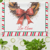 Vintage Coffee Beans & Biscuits wreath キッチンタオル (折り畳み)