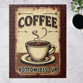 Vintage Coffee Bottomless Cup Sign  ジグソーパズル
