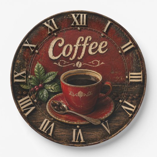Vintage Coffee Cup ペーパープレート (正面)