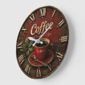 Vintage Coffee Cup ラージ壁時計 (傾斜)