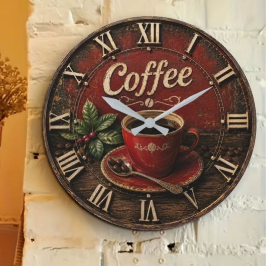 Vintage Coffee Cup ラージ壁時計