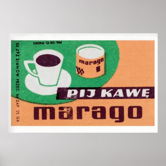 Vintage Coffee Matchbox Print - Japanese Label ポスター (正面)