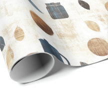 Vintage Coffee Mug Pattern for Father’s Day Wrap