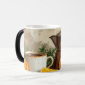 Vintage Coffee Pot Beans Cinnamon モーフィングマグカップ (正面左)