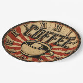 Vintage Coffee Retro ペーパープレート (アングル)