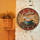 Vintage Coffee Rustic Farmhouse  ラージ壁時計