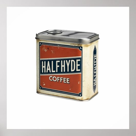 Vintage Coffee Tin Halfhyde Coffee Company ポスター (正面)
