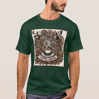 Vintage Coffeehouse Vibes funny Tシャツ