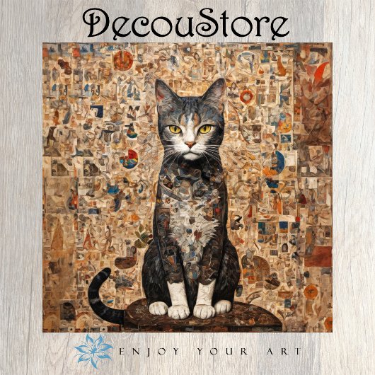 Vintage Collage Cat Decoupage 薄葉紙