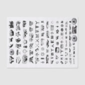 Vintage Collage Decoupage Etchings Icons 薄葉紙 (正面)