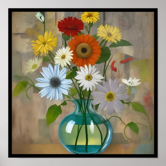 vintage collage flowers deco 2/3 ポスター (正面)