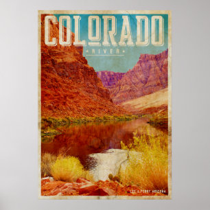 Vintage Colorado River Travel Poster ポスター