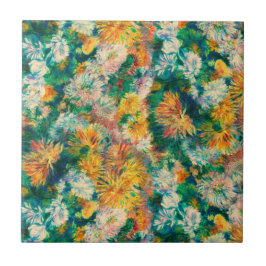 Vintage Colorful Chrysanthemum Garden タイル