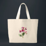 Vintage Colorful Sweet Peas Tote Bag ラージトートバッグ<br><div class="desc">Pretty and colorful tote bag with colorful vintage sweet peas in pink, red, and purple.</div>